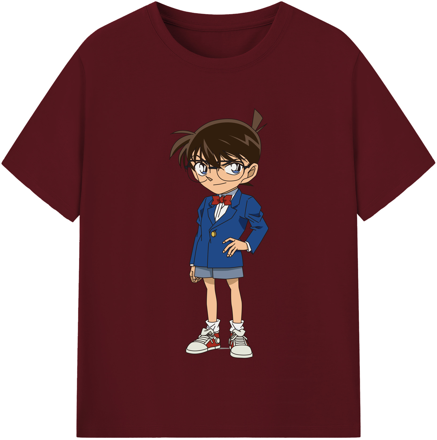 （画像用） 名探偵コナン 江戸川 コナン Detective Conan Conan Edogawa 綿100％半袖Tシャツ（フロントプリント）